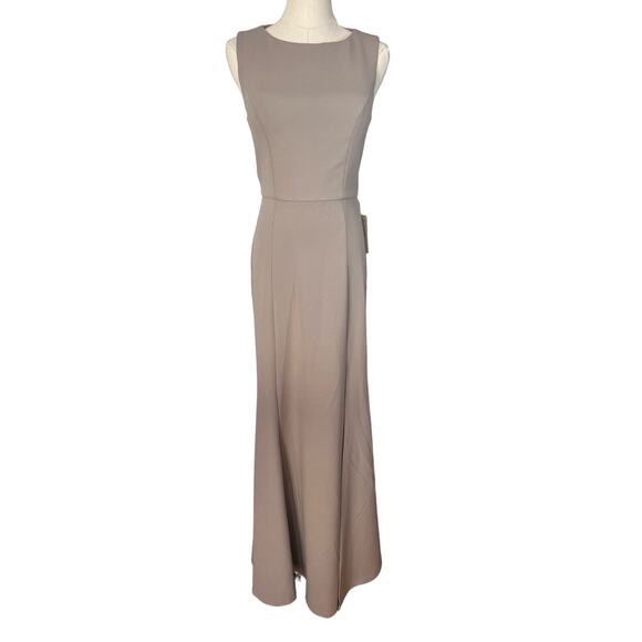 NWT JENNY YOO Gia Dress, Beige, Fit‎ and Flare, Open Back Size 4 - Picture 3 of 8